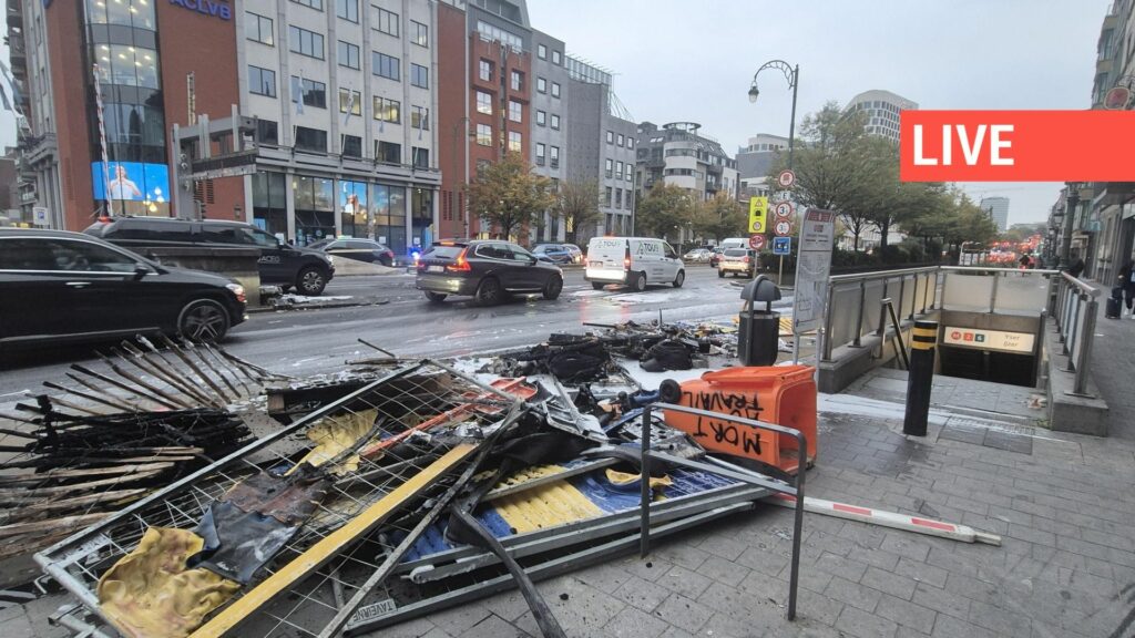 Direct – Manifestation nationale ce mardi 14 octobre : des milliers de personnes attendues à Bruxelles, incendies et pagaille sur la petite ceinture ce matin