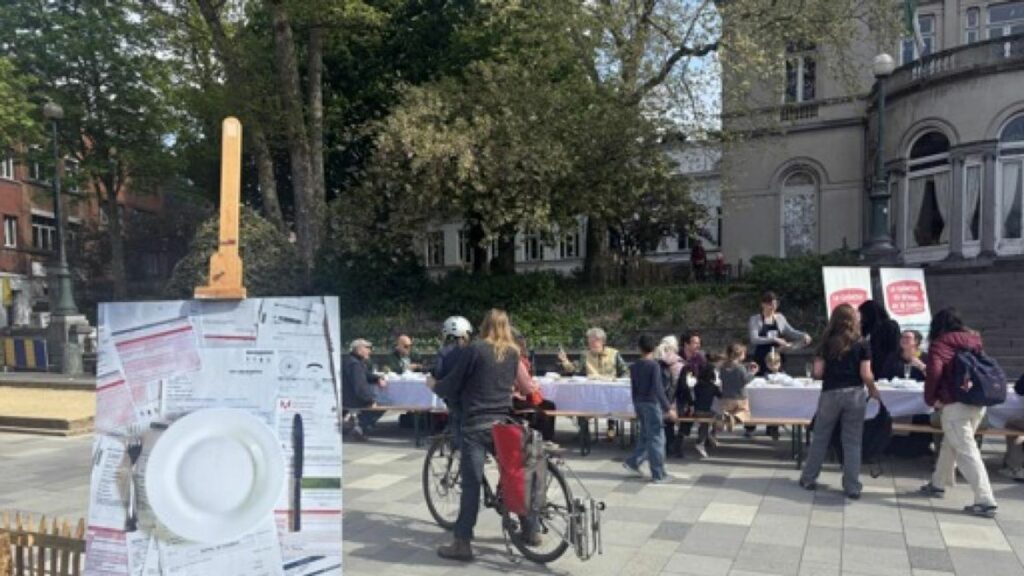 Un banquet vide à Bruxelles pour dénoncer la précarité alimentaire (2)