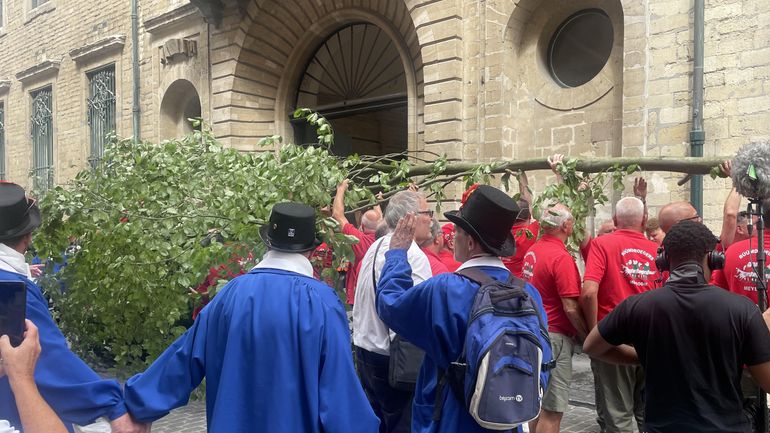 La 718e plantation du Meyboom célébrée à Bruxelles, devant des curieux et des fans de folklore